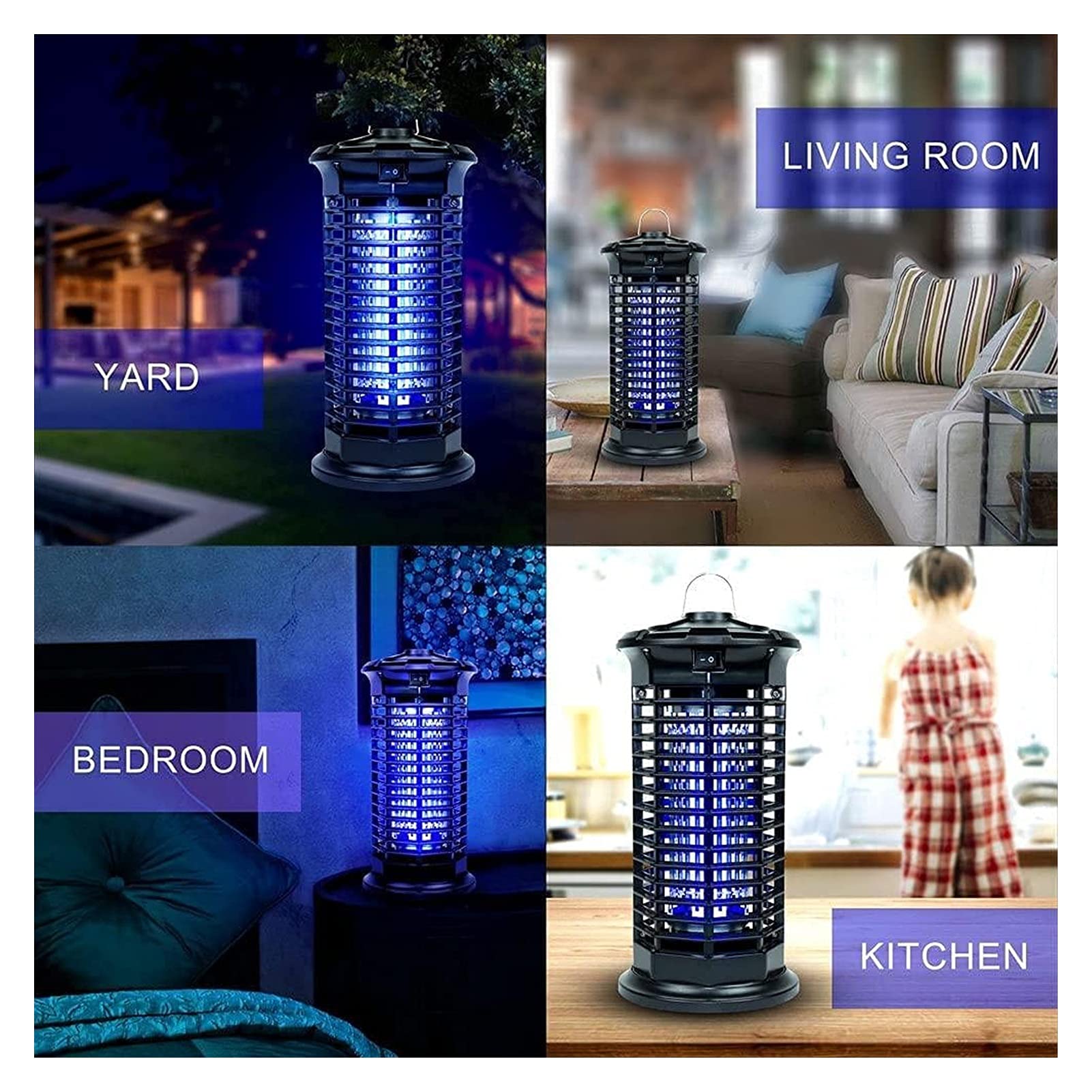Zapper Elettrico per zanzare da Esterno Silenzioso Repellente per zanzare Lampada elettrica per zanzare di Sicurezza per la casa Giardino Cortile Patio Camera da Letto Repellente per Insetti