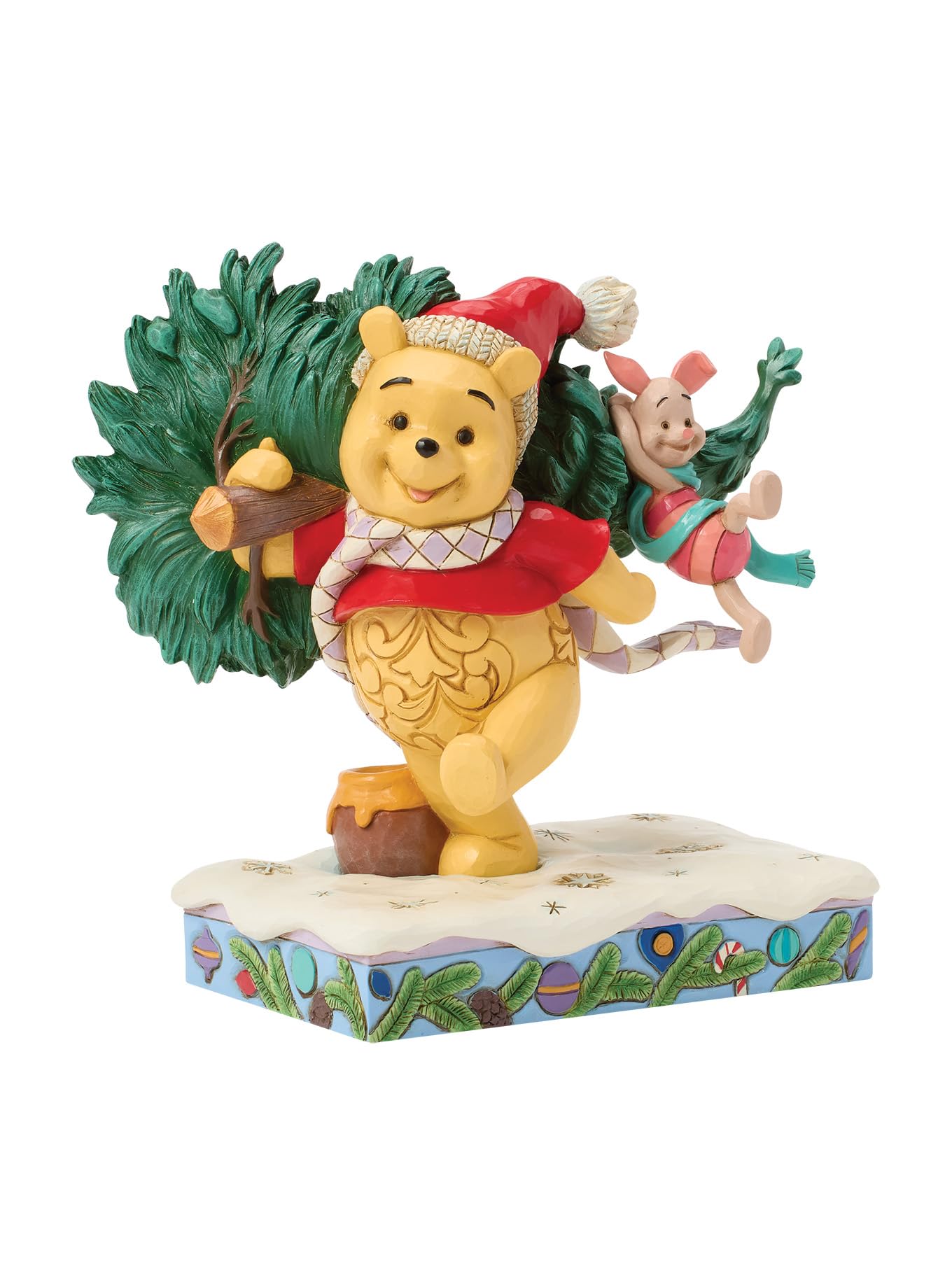Disney Traditions Figur Puuh mit Weihnachtsbaum