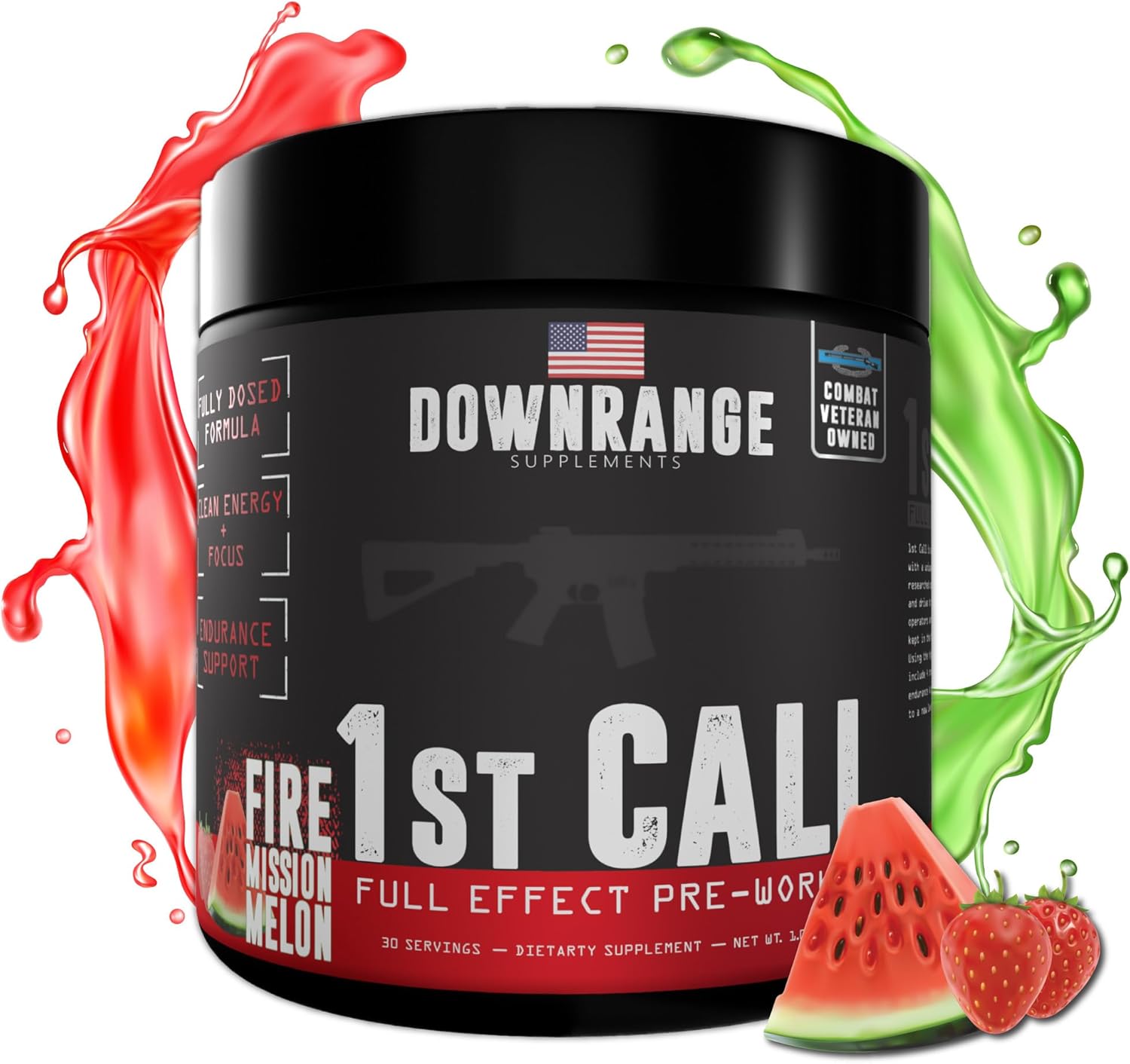 DownRange 1st Call Pre Workout Powder, Preworkout for Men & Women, Amino Acid Beta Alanine & Caffeine for Pump, Energy and Focus Support, 30 Servings (Strawberry Watermelon) DownRange 1st Call Pre Workout Powder, Preworkout for Men & Women, Amino Acid Beta Alanine & Caffeine for Pump, Energy and Focus Support, 30 Servings (Strawberry Watermelon)