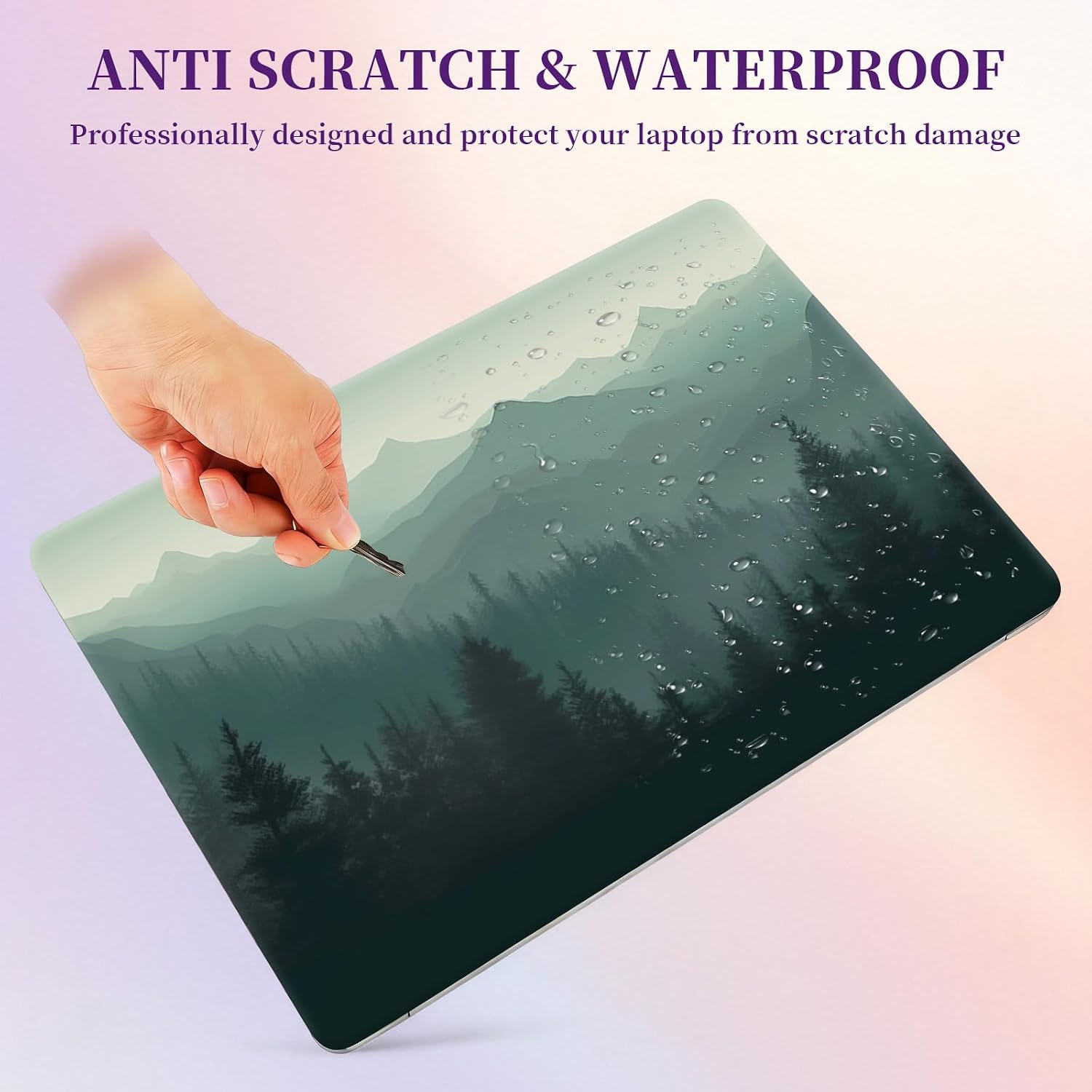 Laptop Skin Sticker Laptop Cover for 12" 13" 13.3" 14" Laptop Stickers,Reusable Skin Sticker Cover Personalized Art Waterproof & Scratch-Resistant Protector Case,Fog Forest