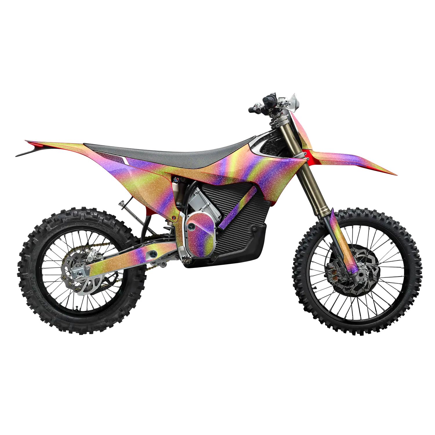 Glossy Glitter Stark Varg MX 2023-2025 Graphics Kit Wrap - Melted Stripes - Varg MX Skin - Premium 3M Vinyl Protective Wrap Decal Cover - Easy to Apply | Crafted in The USA by MightySkins