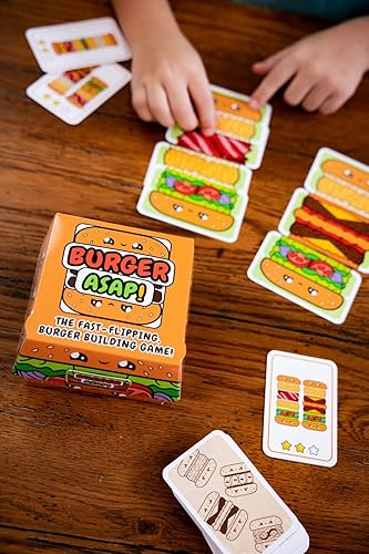 Miniatura 5 de Blue Orange Juego de cartas Games Burger ASAP! - Juego de cartas para familia o niños, juego de fiesta para 2 a 5 jugadores. Recomendado para edades