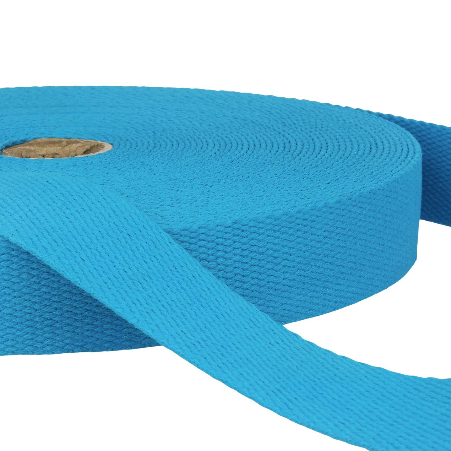 2 Metres Turquoise Heavy Duty Cotton Webbing, 25mm Wide Strong Thick Firm Strap, Machine Washable 30°C, Perfect for Bag Handles, Tote Straps, Belts, Pet Leads, Repairs & Crafts by Giddy Square