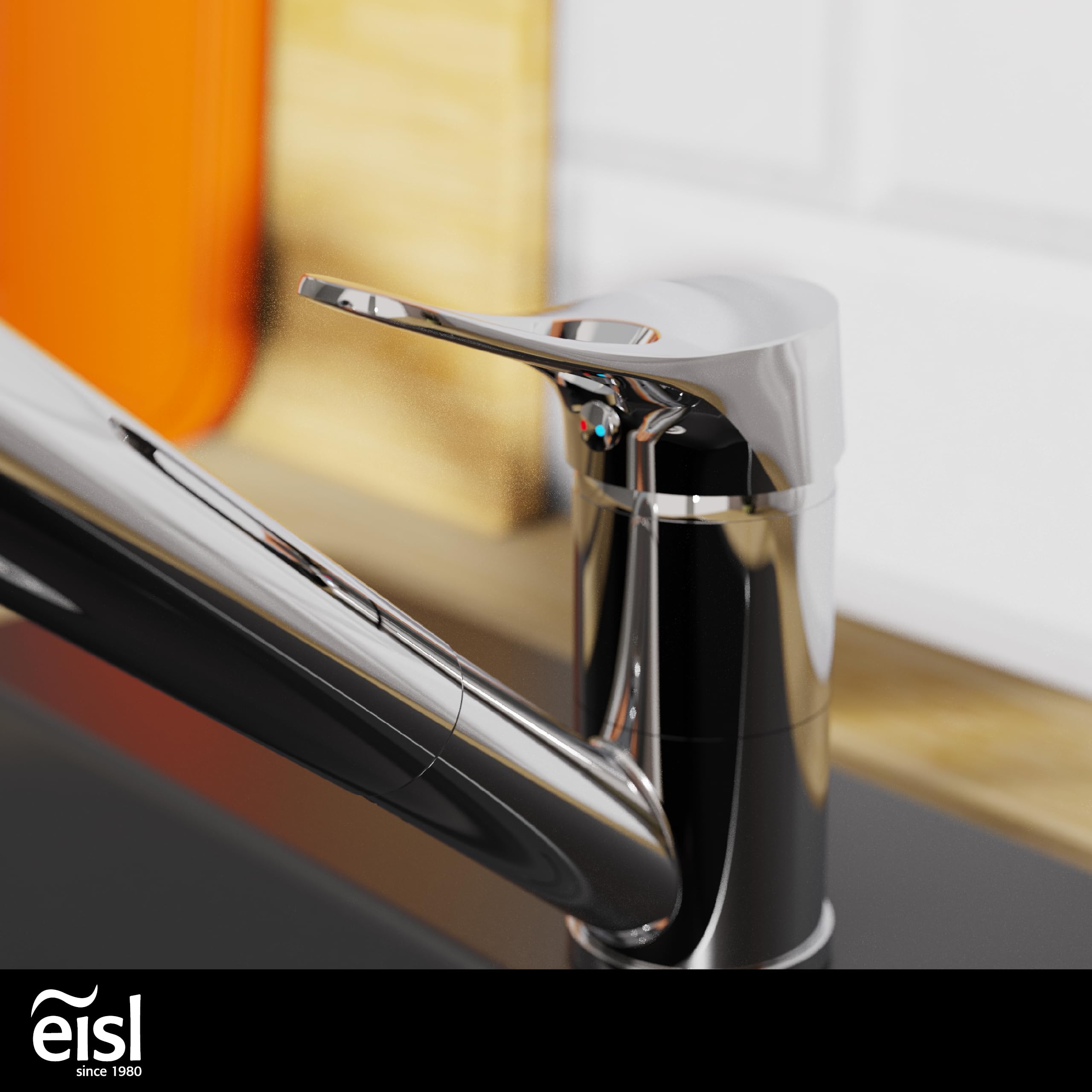 EISL Verona NI183VECR Robinet de cuisine, robinet de cuisine avec douchette extractible, robinet d'évier, chromé