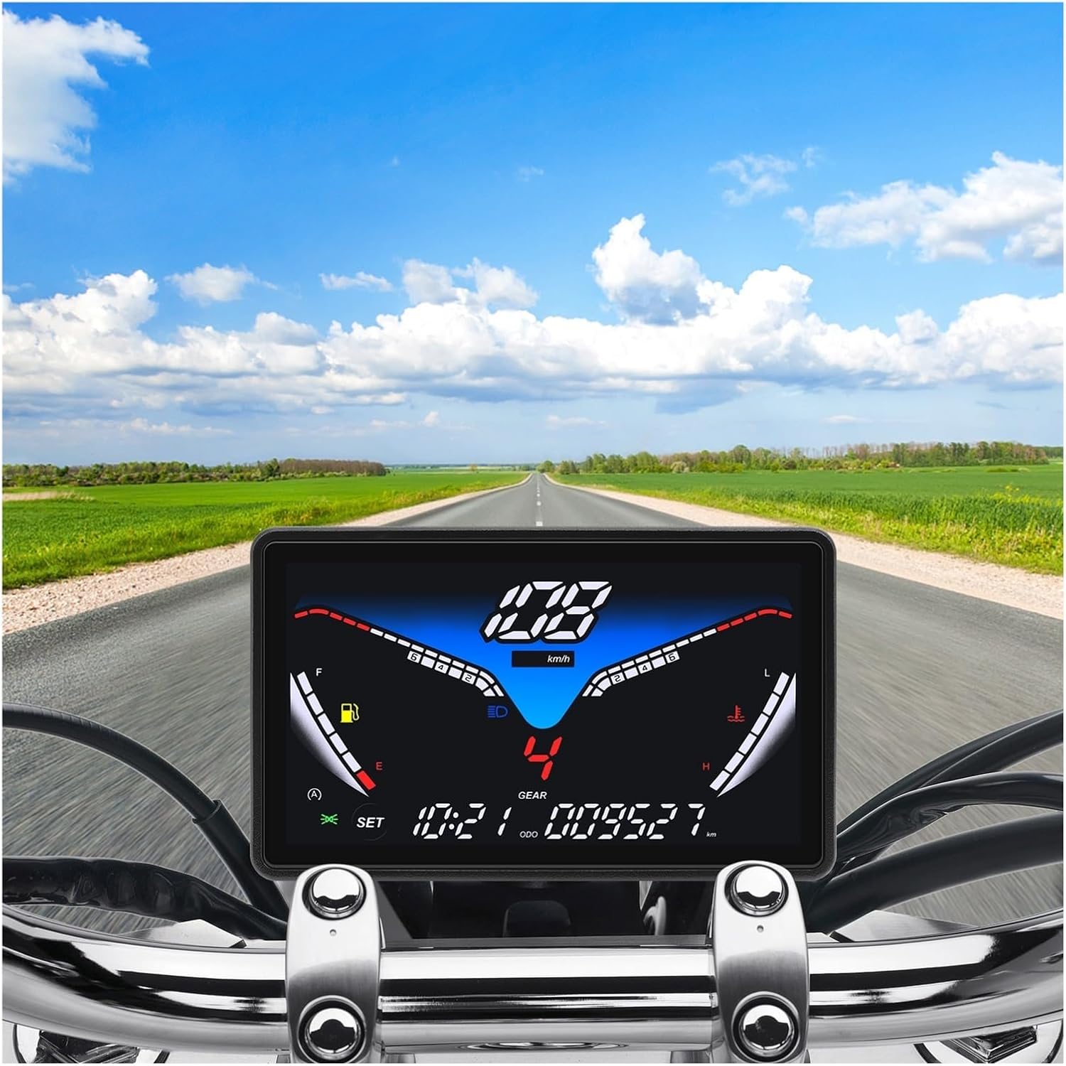Motorcycle Speedometer Universal Motorcycle Digital Tachometer Odometer 0~199km/h Tachometer Odometer Gauge Dual Odometer Tachometer