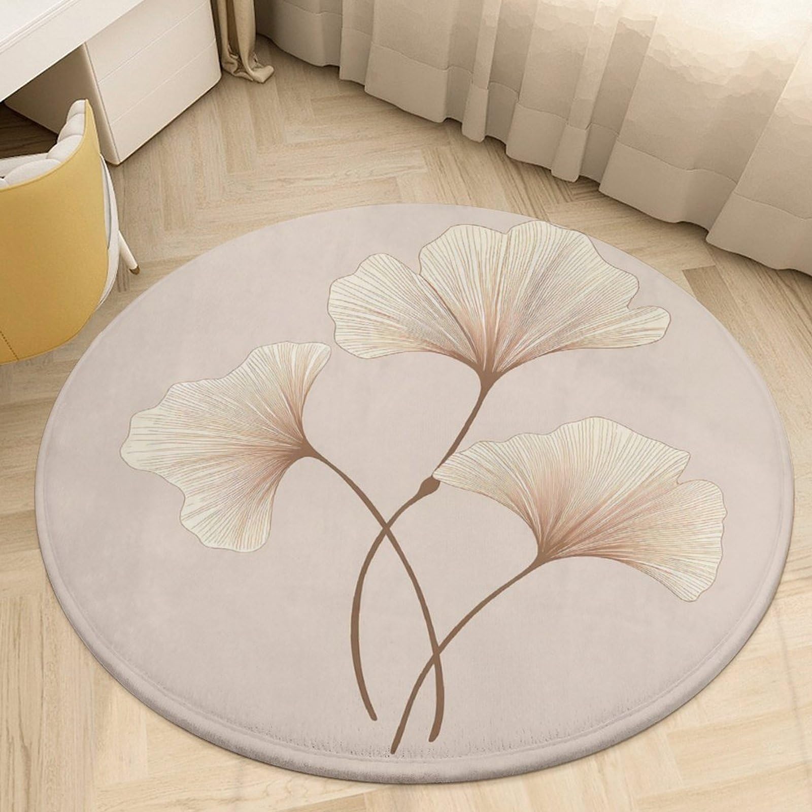 Tapis de cuisine absorbant ginkgo marron paillasson antidérapant