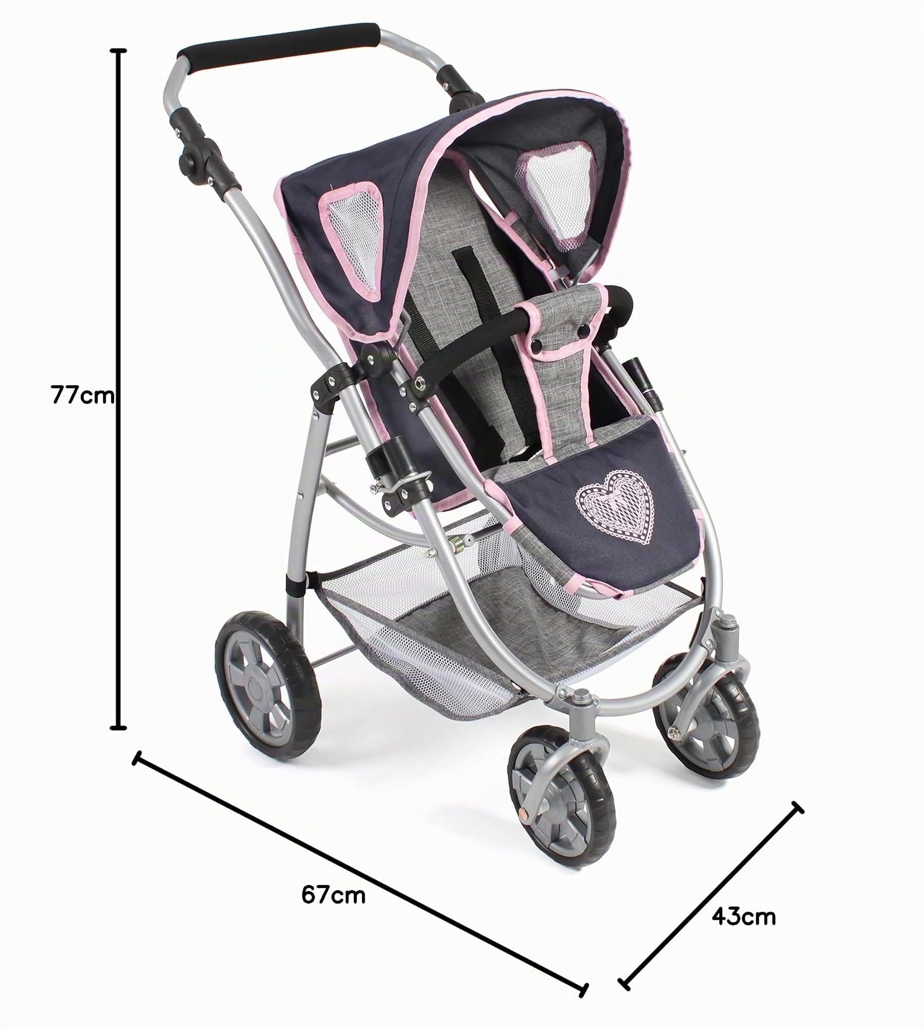 Bayer Chic 2000 Poussette poupée 3 en 1 Emotion All in | Set poussette poupée 3 en 1 avec nacelle, siège sport et siège auto amovible pour varier les promenades.