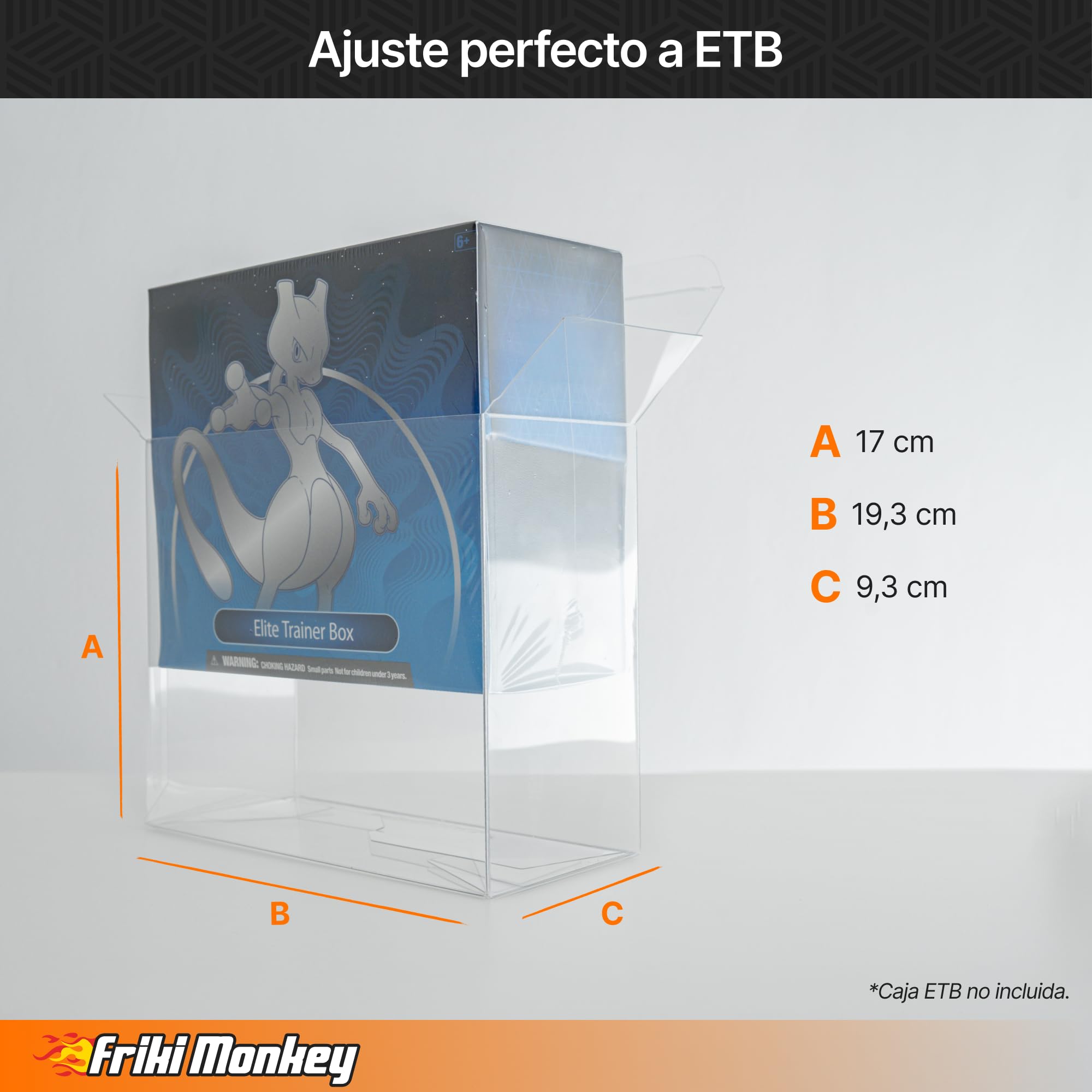 Protector PET Elite trainer box pack 10 unidades, protector plástico para cajas ETB 19x16,7x9CM, compatible con Pokémon elite trainer box – Rígido, Resistente, Antipolvo