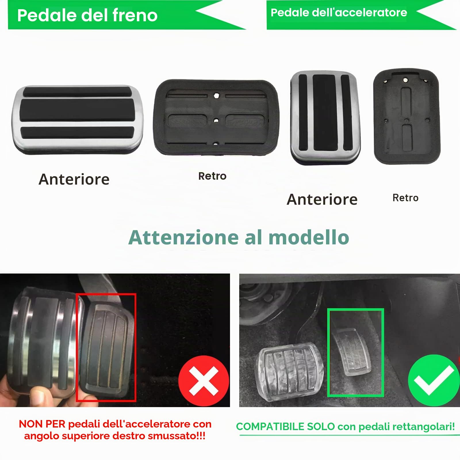 GAFAT Peugeot 308 508 SW GT Facelift 2014–2025 2026 Pedali Ibridi per Gas e Freni, Peugeot 508 Copri Pedali, Piastra di Copertura per Pedali, Poggiapiedi, Peugeot 308 Accessori [Cambio Automatico]
