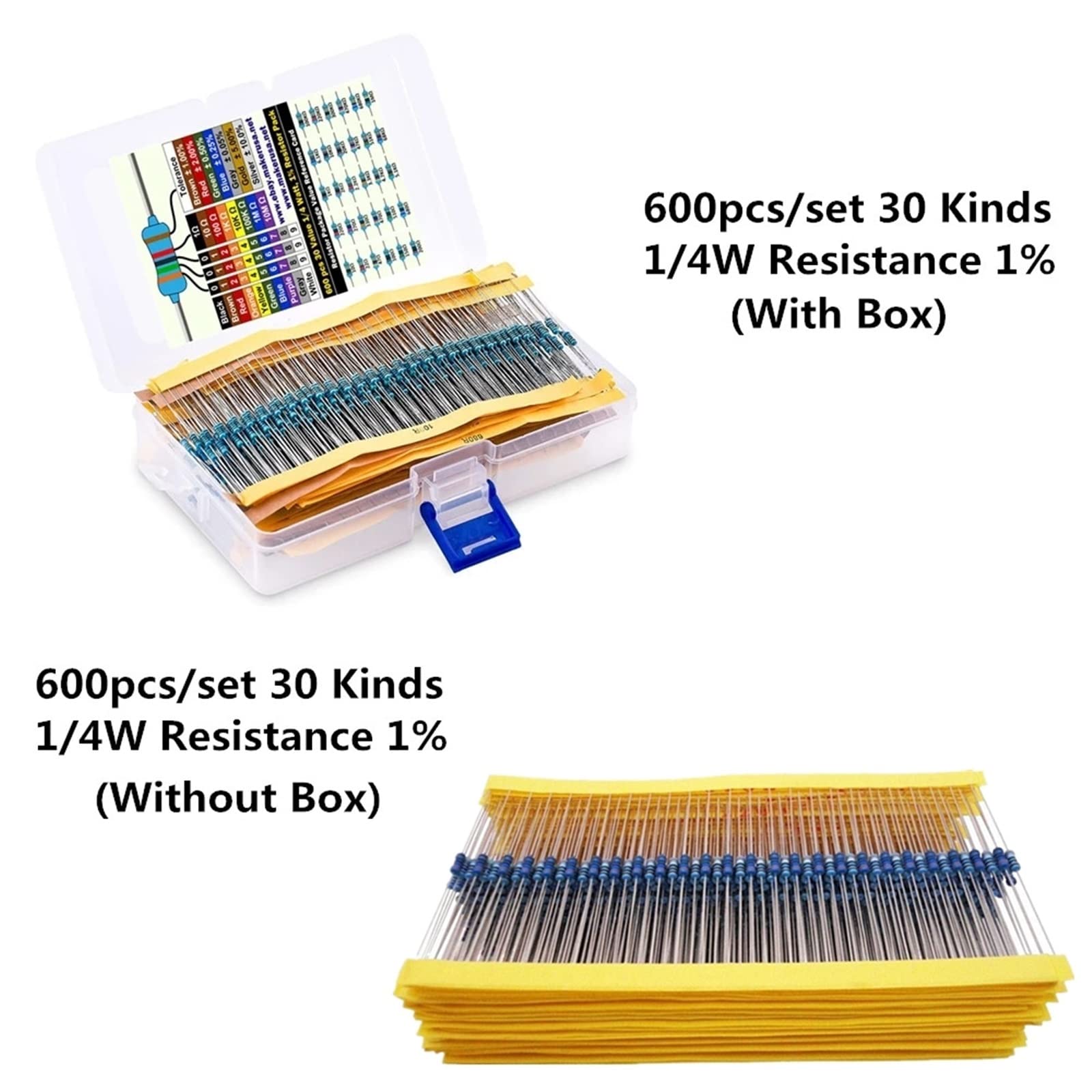 Kit De Películas Resistor 1% Carbon 1/4w Metal Values
