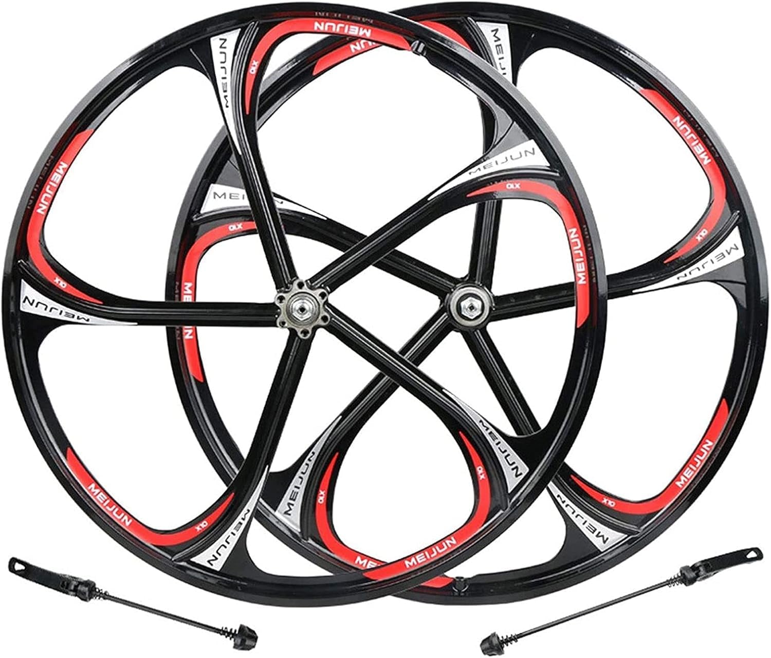 Cerchio da Bicicletta da 26" per Bici MTB (Anteriore Posteriore), Set di Ruote per Bici Cerchi a 5 Razze Freno a Disco Ruote da Ciclismo per Bici da 7/8/9/10 velocità Set di Ruote
