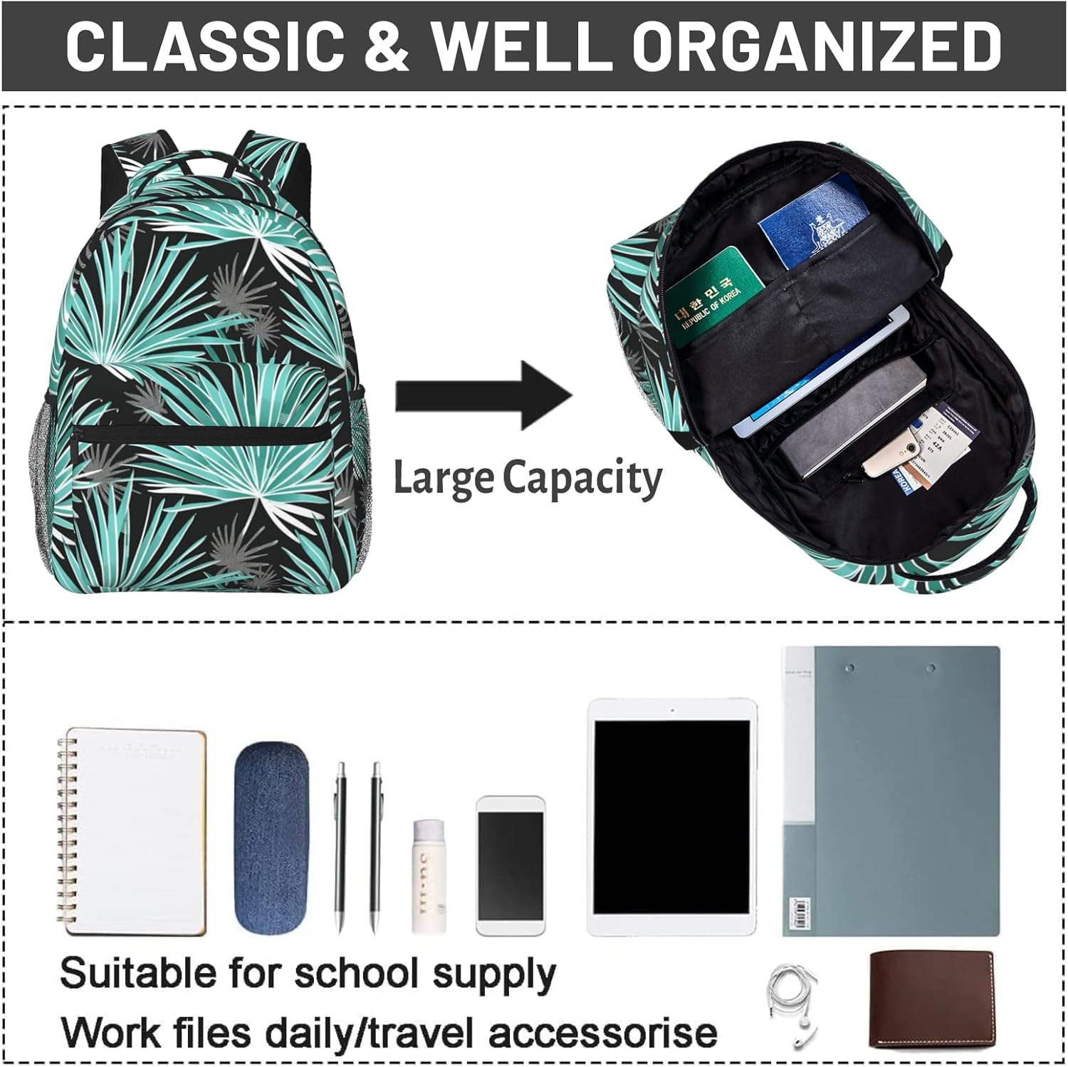 Duck Backpack Gifts for Girls Boys Kids Teens, Travel Backpacks Laptop Rucksack, Bookbag, Vintage Gentleman Duck Jungle Back Pack Accessories Bags for School, Work, Outdoor Adventures - Image 5