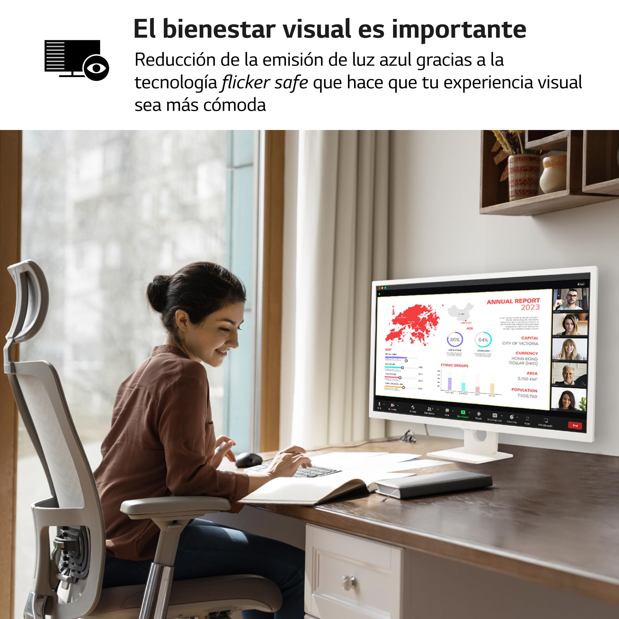 LG 32SR50F-W - Smart Monitor, 32", Pantalla IPS, 1920x1080, IPS, (16:9), webOS23, 250 nits, con Mando, Sin Cámara, Inclinación Ajustable, Blanco