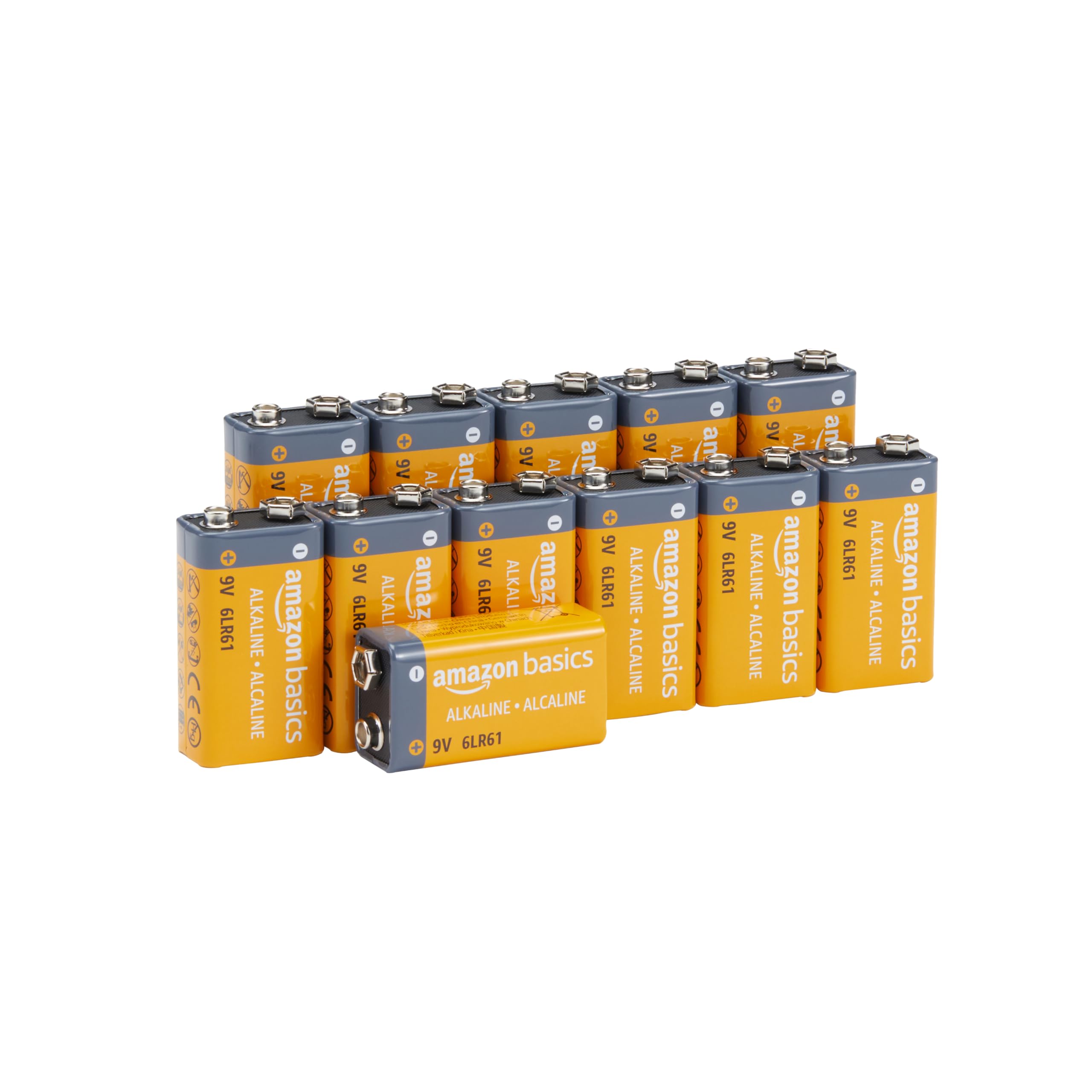 Amazon Basics 12-Pack 9V Alkaline Batteries, 9V/6LR61, 5-Year Shelf Life - For Smoke/CO Detector, Electronics & AudioThe Nordic Swan EcolabelThe Nordic Swan Ecolabel