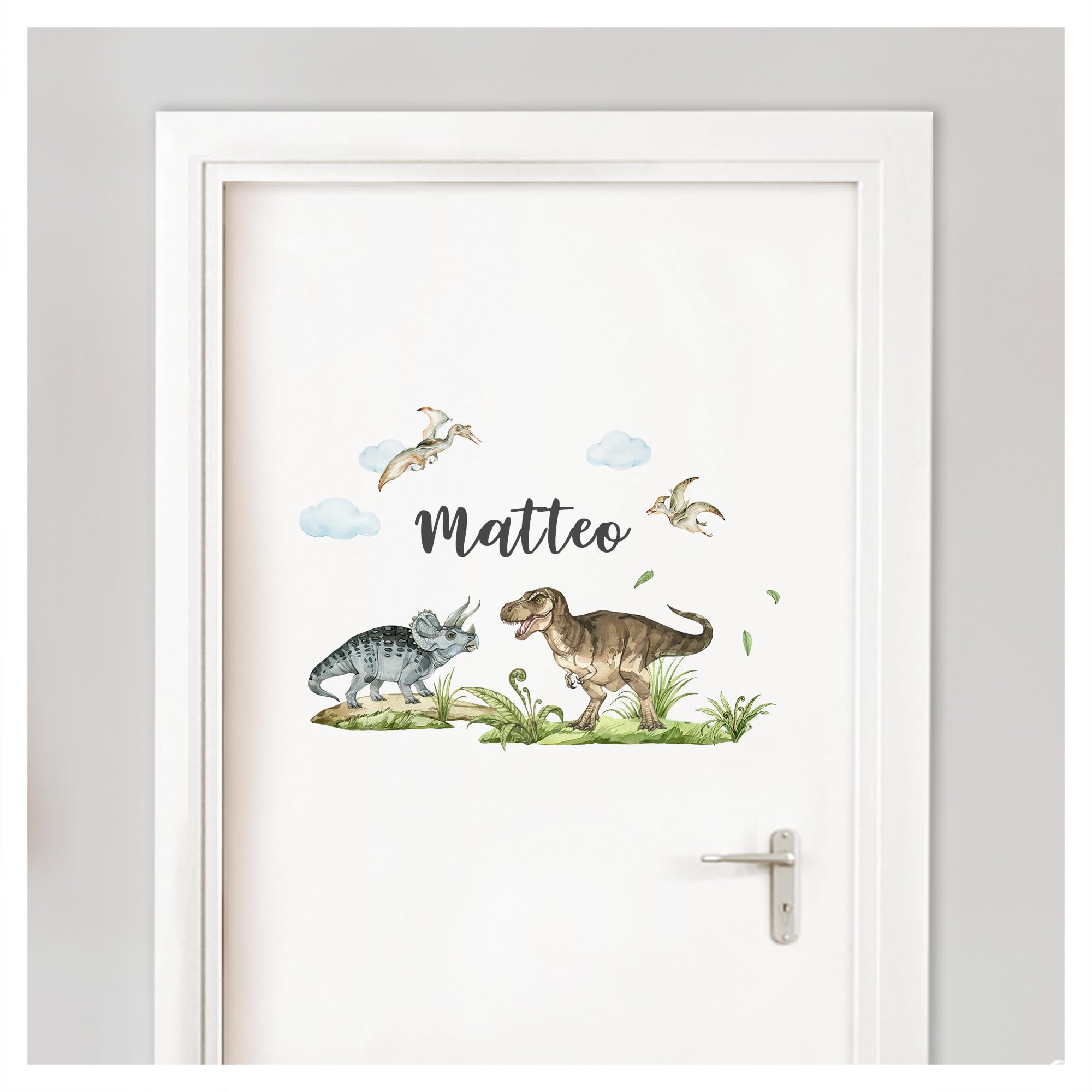 Little Deco Türsticker Dinosaurier und Wunschname DL5057 mit Name/with Name