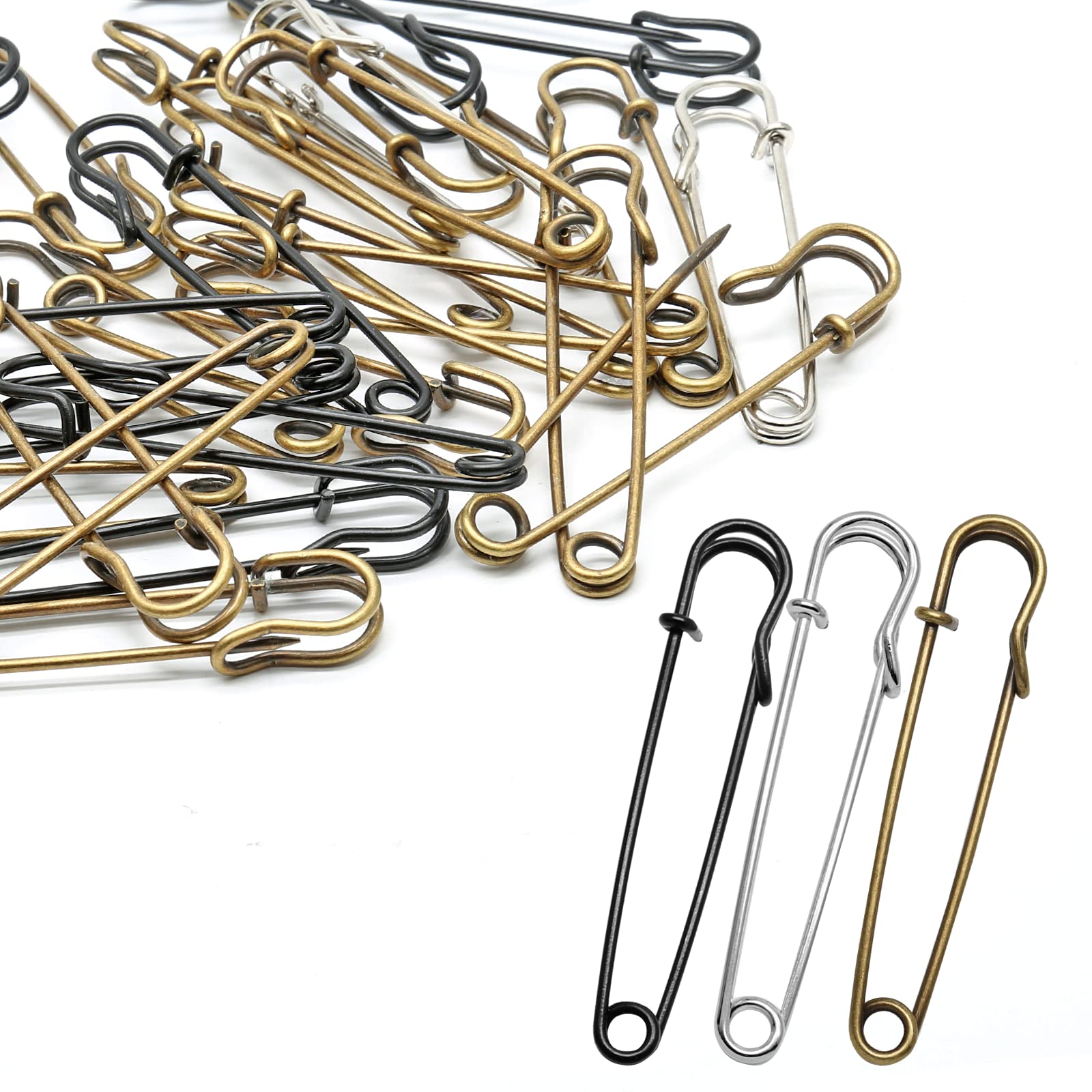 24 Spille Da Balia Giganti Da 58 Mm In Metallo, Colore Bronzo – Perfette Per Cucito, Fai Da Te E Abbigliamento