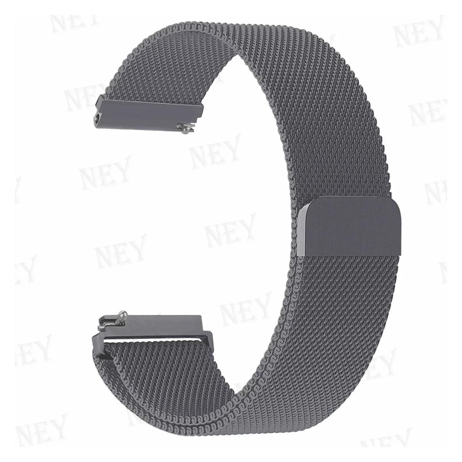 Bracelet magnétique en métal à boucle milanaise 20 mm 22 mm à libération rapide pour Samsung Galaxy Watch 6 5 4 Classic 46 47 mm Bip 5 GTR 4 3 GTS (Gun 20, 22 mm)