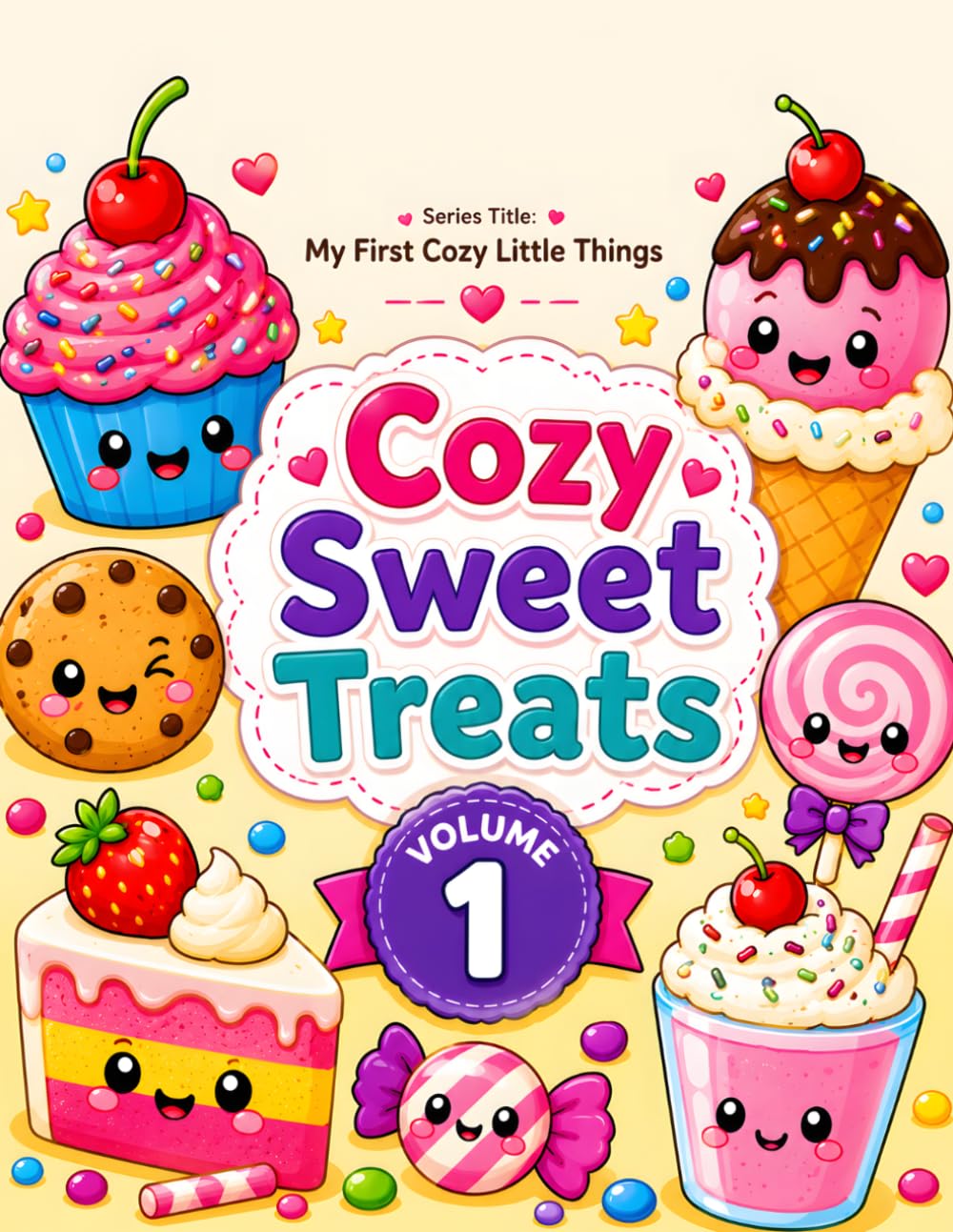 Cozy Sweet Treats: A Bold and Easy Coloring Book of Cute Desserts, Candy, and Yummy Treats for Toddlers (My First Cozy Little Things)
