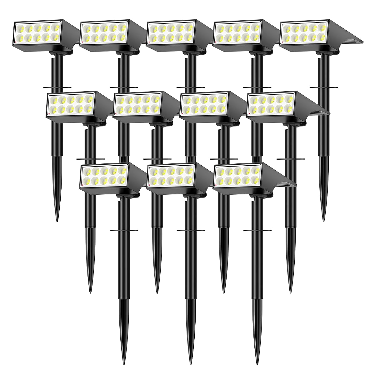 WENATY Solar Spot Lights Outdoor, 12 Pack Cool White, Waterproof LED Landscape