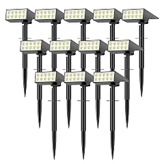WENATY 12Pack Solar Spot Lights Outdoor Solar Lights Outdoor Waterproof with 4 Light Mode 2-in-1 Landscape Spotlights Solar