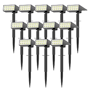 WENATY 12Pack Solar Spot Lights Outdoor Solar Lights Outdoor Waterproof with 4 Light Mode 2-in-1 Landscape Spotlights Solar