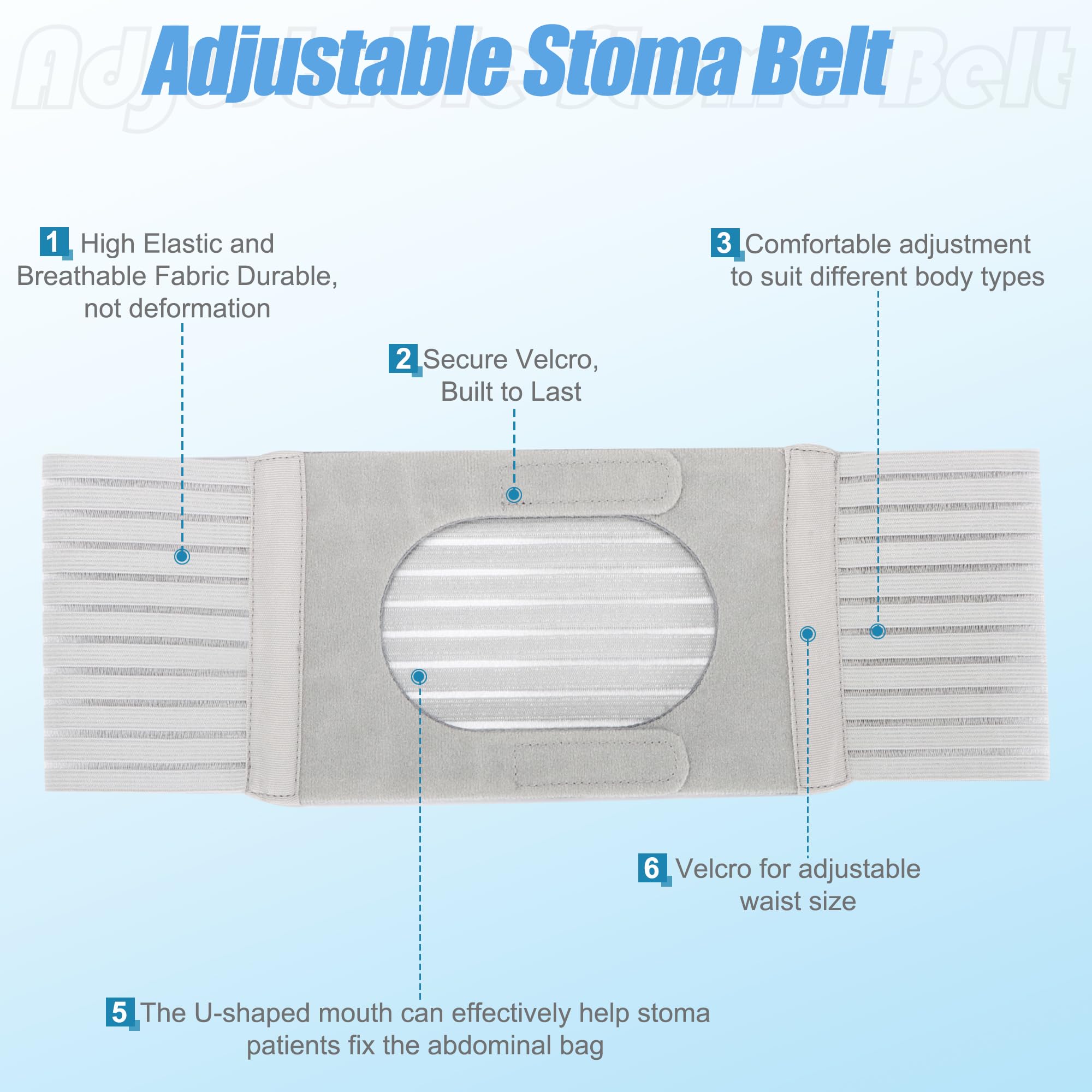 Elástica Ostomía Hernia Cinturón,Cinturón De Ostomía,Faja Colostomía para Hombre y Mujer Colostomía Soporte Transpirable con Abertura para Pacientes de Colostomía Tamaño,6-8cm (M)