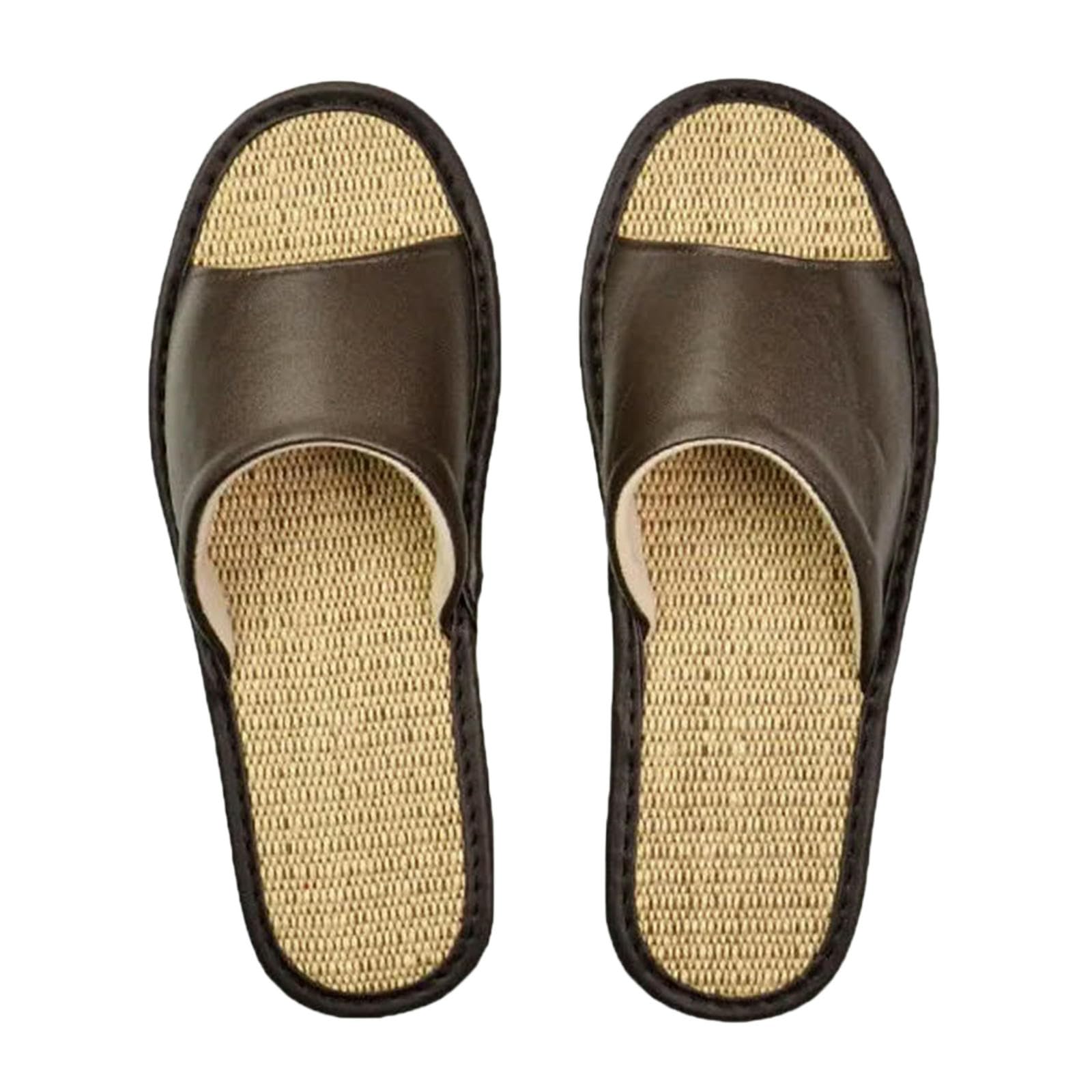 Claquette Hommes Chaussures Été Mode Extérieur Respirable Lin Casual Couple Plage Pantoufles
