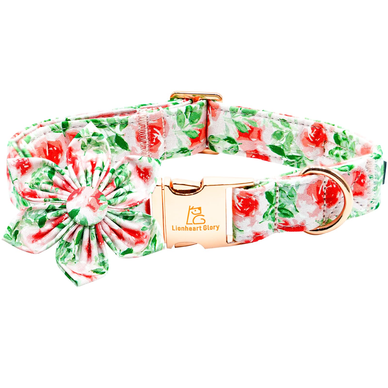 Lionheart glory Dog Collar Flowers Collar Floral Dog Collar with Flower Spring Summer Cute Collar Dog Boy or Girl Dog Collars Soft Durable Adjustable