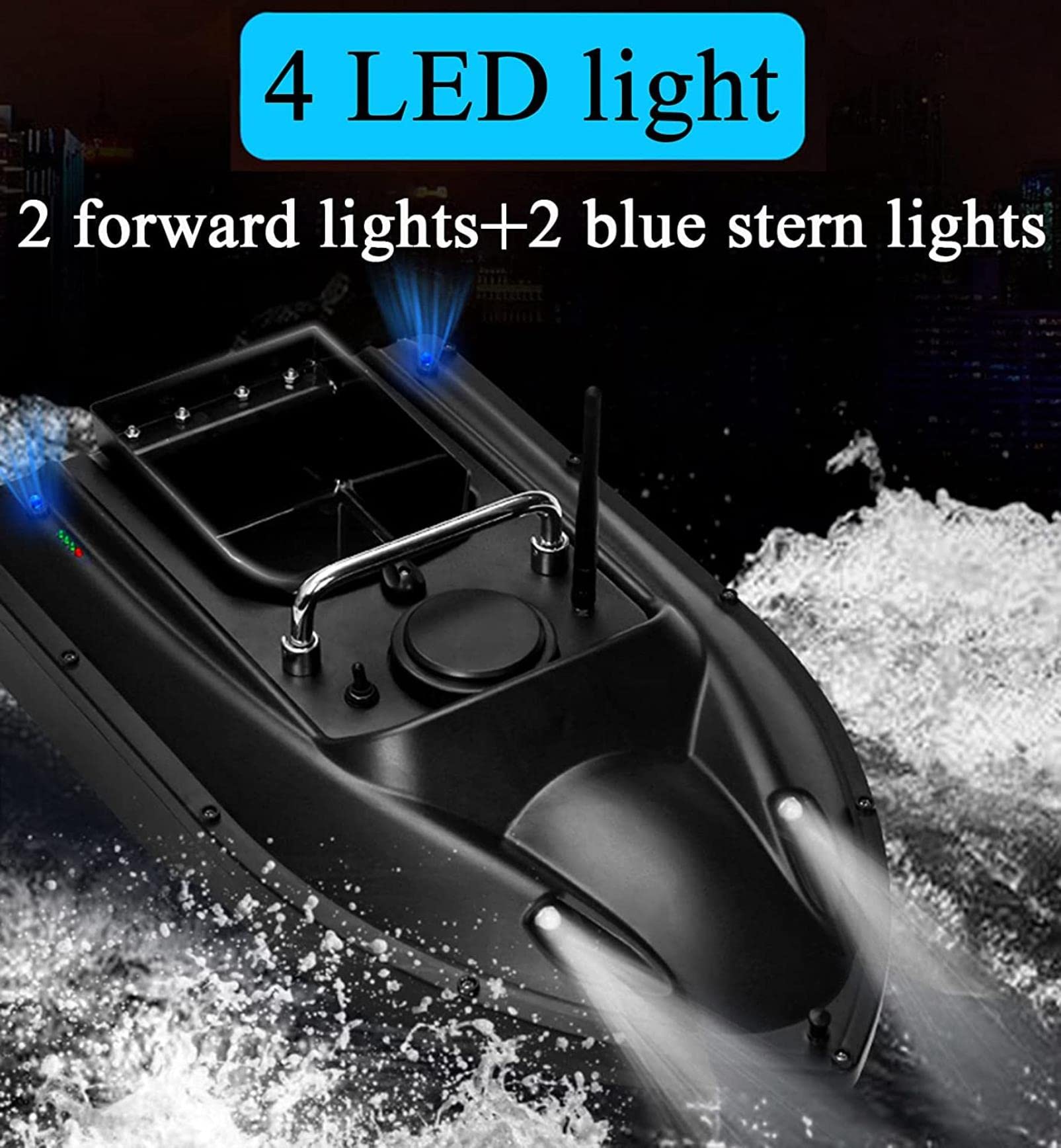 Barco Cebador, RC Barco Teledirigido de Pesca 500m de Distancia GPS Control Remoto con Motor y Batería de 9600mAh para Ríos y Lagos, Barco de Cebo Inteligente con Bolso de Almacenamiento