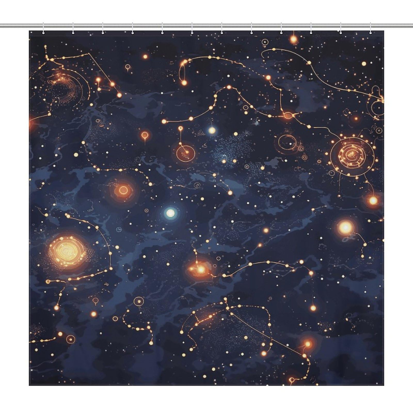 Rideau de douche constellation d'étoiles pour s'évader le soir
