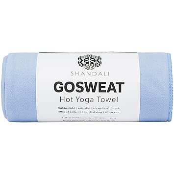 Shandali Gosweat Hot Yoga Towel, Super Absorbent, 100% Microfiber, Suede, Bikram/HOT Yoga Towel