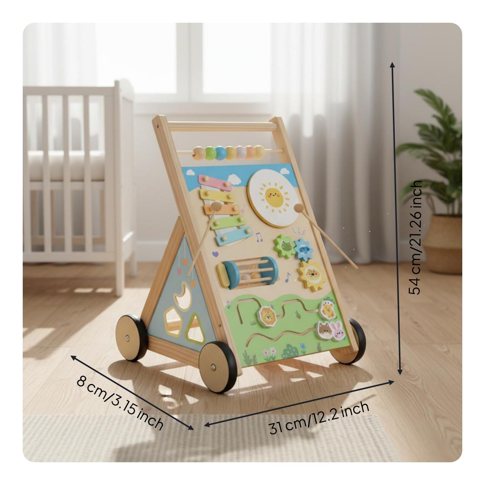 MagiDeal Carrello Bambini Giocattolo Attività Multifunzione Centro Interattivo Musica Spingibile con Xilofono Adatto a Apprendimento Infantile Gioco Domestico, Stile B