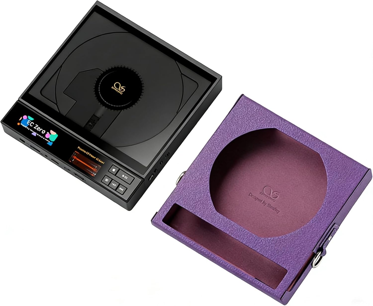 SHANLING EC Zero T HiFi CD Player, Portable CD Player with Leather Case Purple, R2R DAC+Dual JAN6418 Tube, Support CD Ripping, 5500mAh Long-Lasting Battery