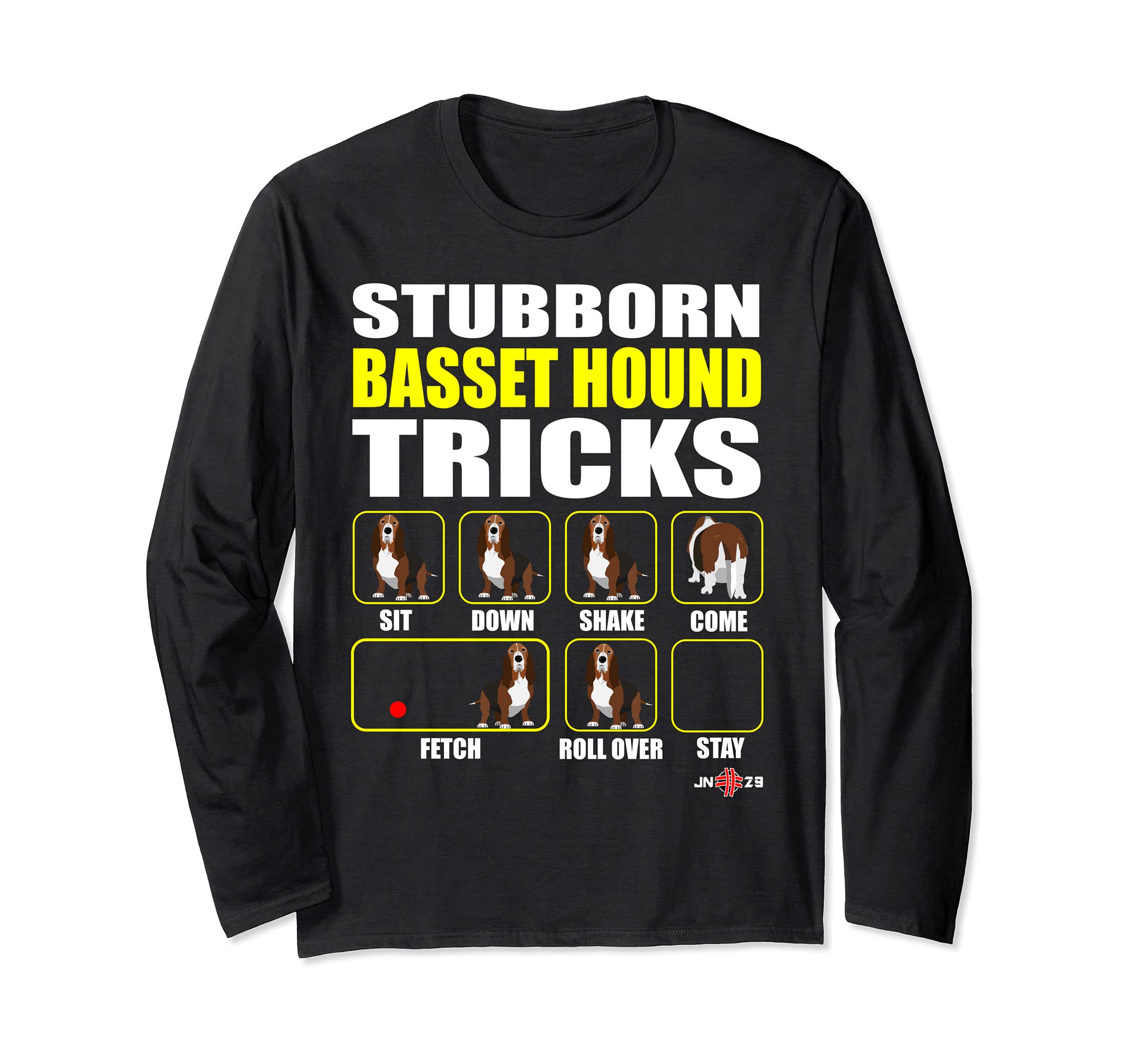 Amusing Stubborn Basset Hound Tricks Long Sleeve T-Shirt