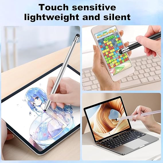 Pen for Aputue Touch Screens, 4-Pack Compatible with All Capacitive Touch Screen Devices, High Precision and High Precision Capacitive Stylus Pen, 2 in 1 Stylus Pen (B)