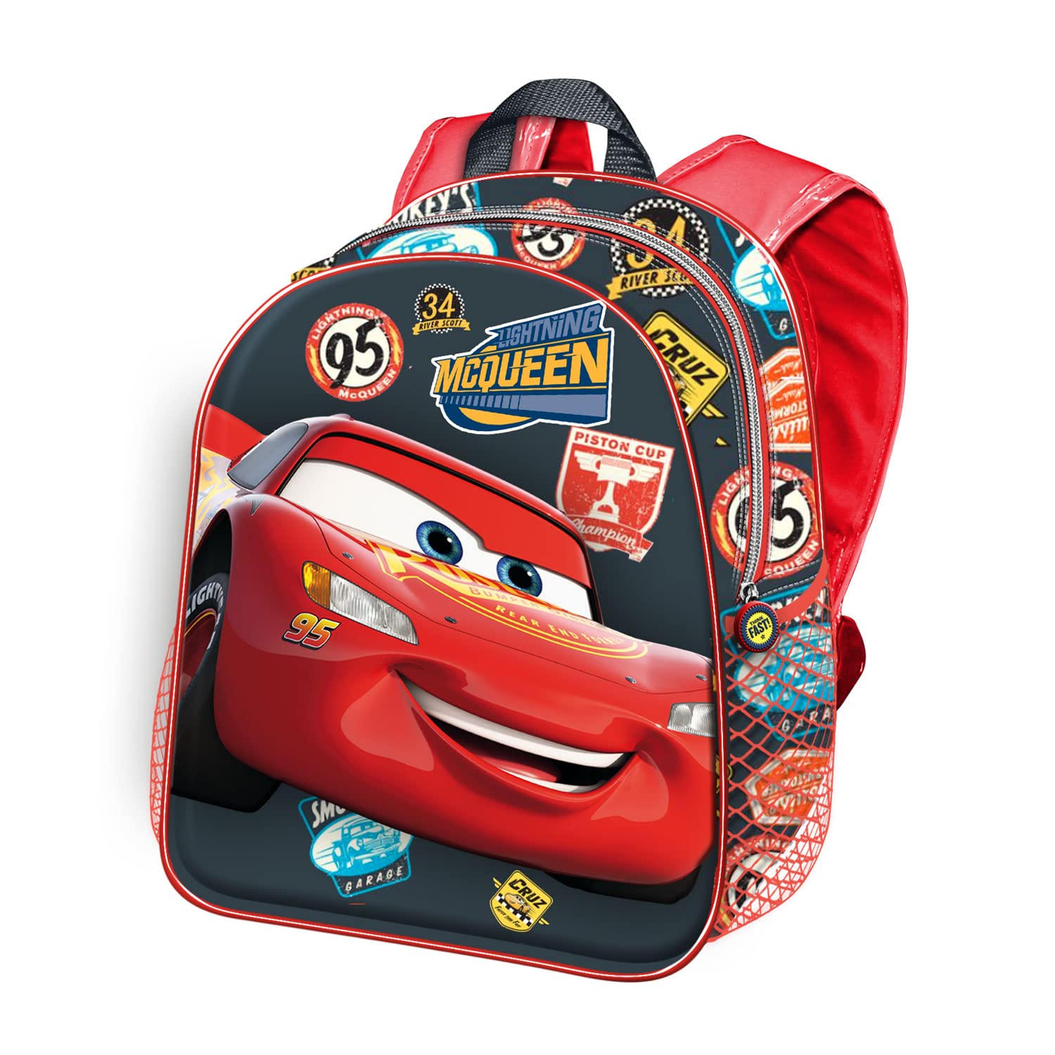Disney Cars 3 Winner-Mochila 3D Pequeña, Rojo, 26 x 31 cm, Capacidad 8.5 L