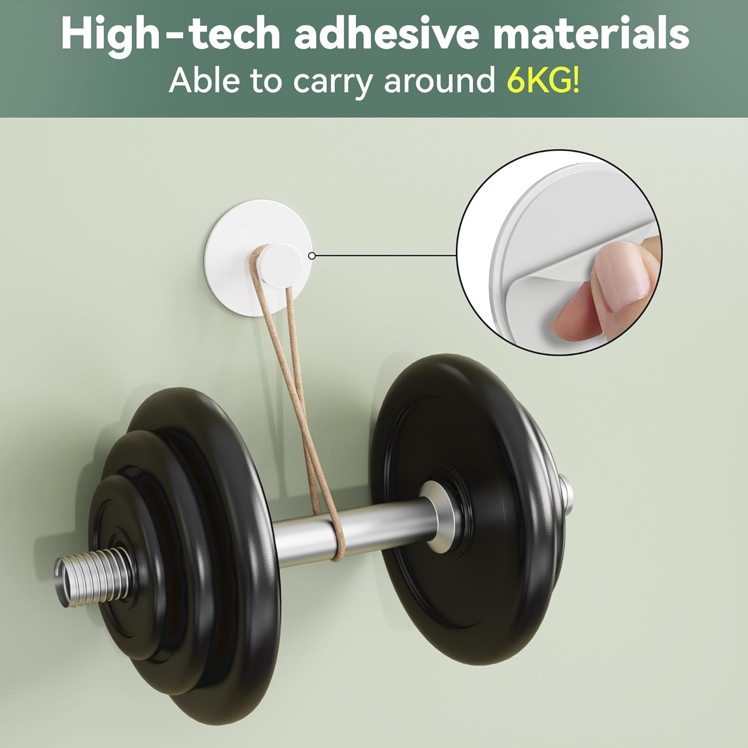 Wall Adhesive Hooks for Towel/Shower - No Damage Stick on Hanging Hook Heavy Duty for Bathroom, Door, Coat, White 6 Pack
