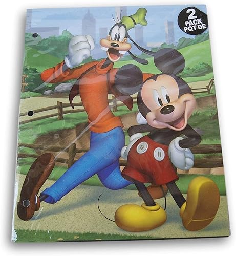 Miniatura 3 de Paquete de carpetas de Mickey Mouse - Juego de dos carpetas de cartera de 3 agujeros y 2 bolsillos