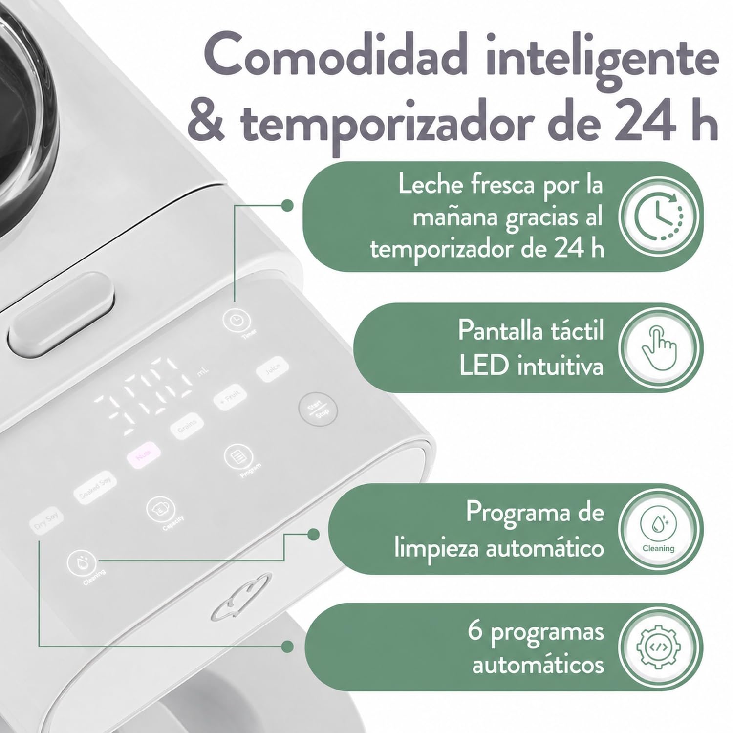 SPRINGLANE - Batidora de leche vegetal Mila con colador para la preparación de todo tipo de leches vegetales (0,6 litros de leche vegetal)