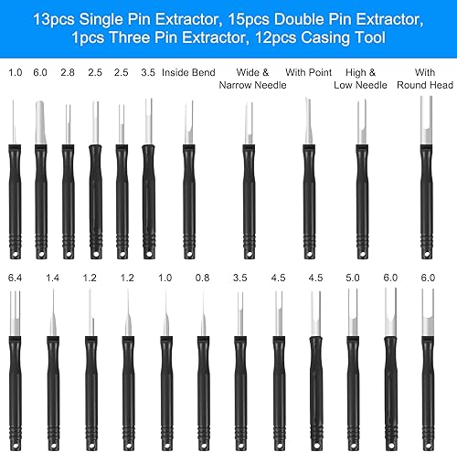 Vista 30 de Kit de herramientas de extracción de terminales, 172 piezas, herramienta de desfilado, conector eléctrico, kit de herramientas de extracción