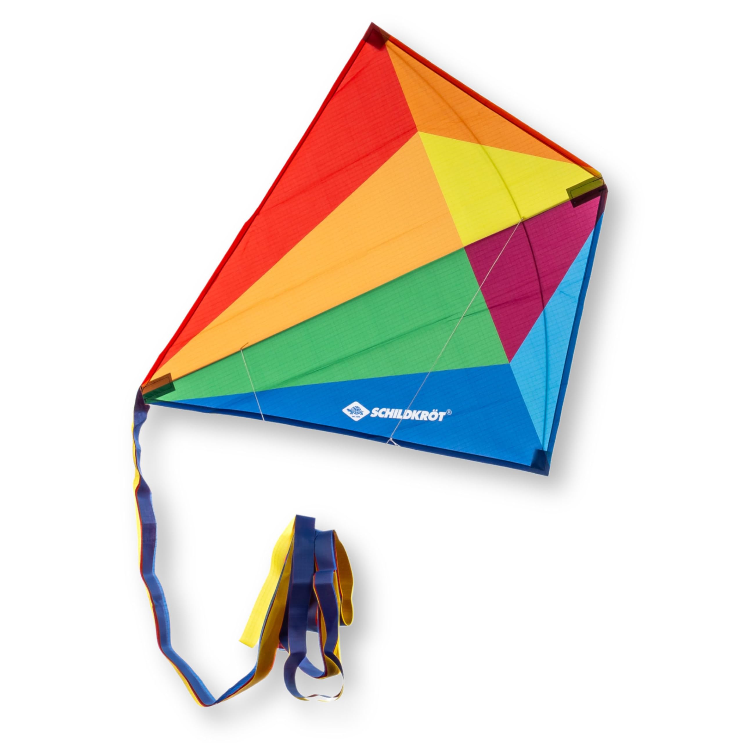 Schildkröt Classic Kite 70, Design: Diamond, Classic Shape with Fiberglass Rods, 250 cm Length, 3-Part Tail, Includes 5 kp Polyester Line with Handle, 970411