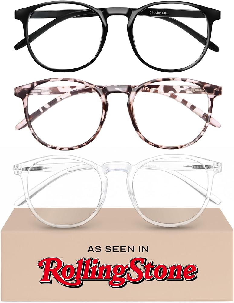 IBOANN Retro Round Blue Light Blocking Glasses