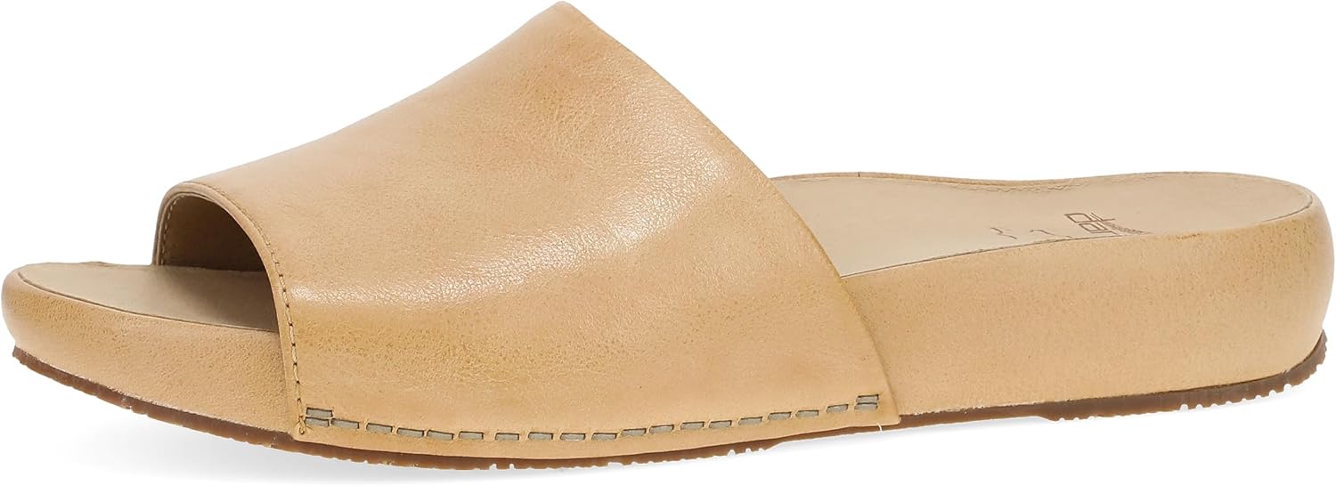 Dansko Women's Twyla Luxe Leather Slide Sandals — Minimalist Platform Slides with Cushioned Footbed, Breathable Leather Socklining & Durable Rubber Outsole