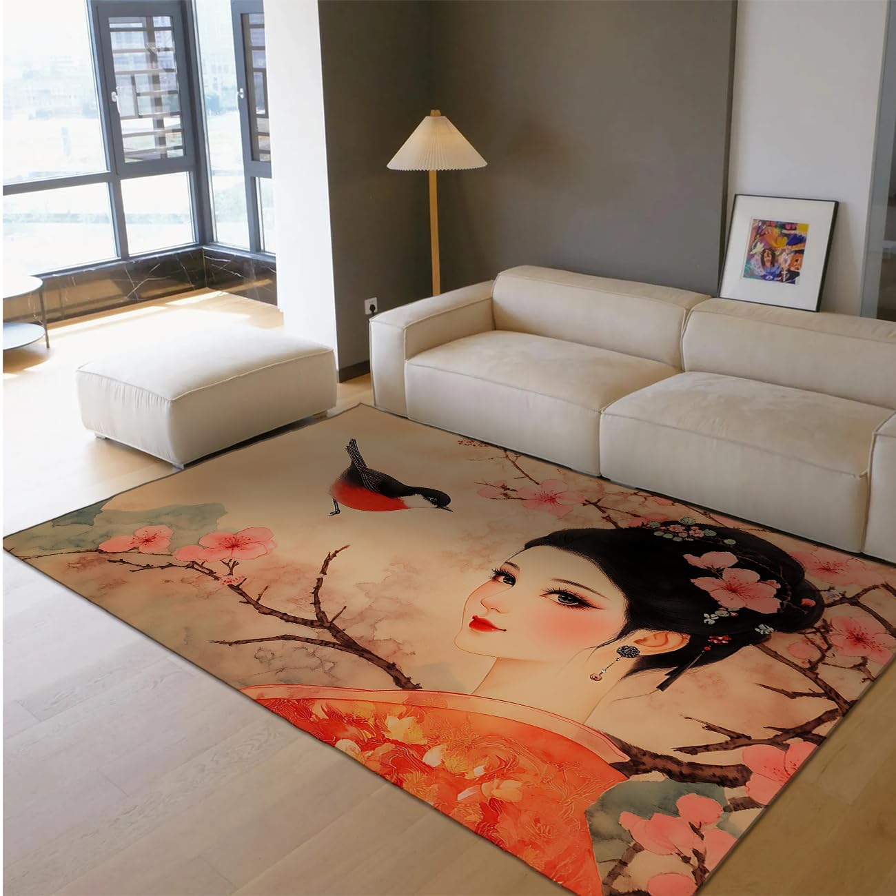 Chinoiserie ptak kwiatowy dywan azjatycki vintage dywan do salonu 180 x 270