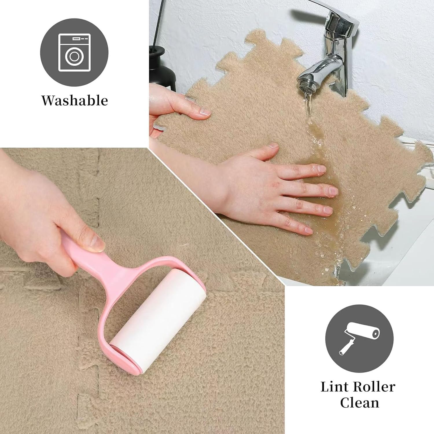 Ineinandergreifende Plüsch-Puzzlematte, Schaumstoff-Bodenteppich for Die