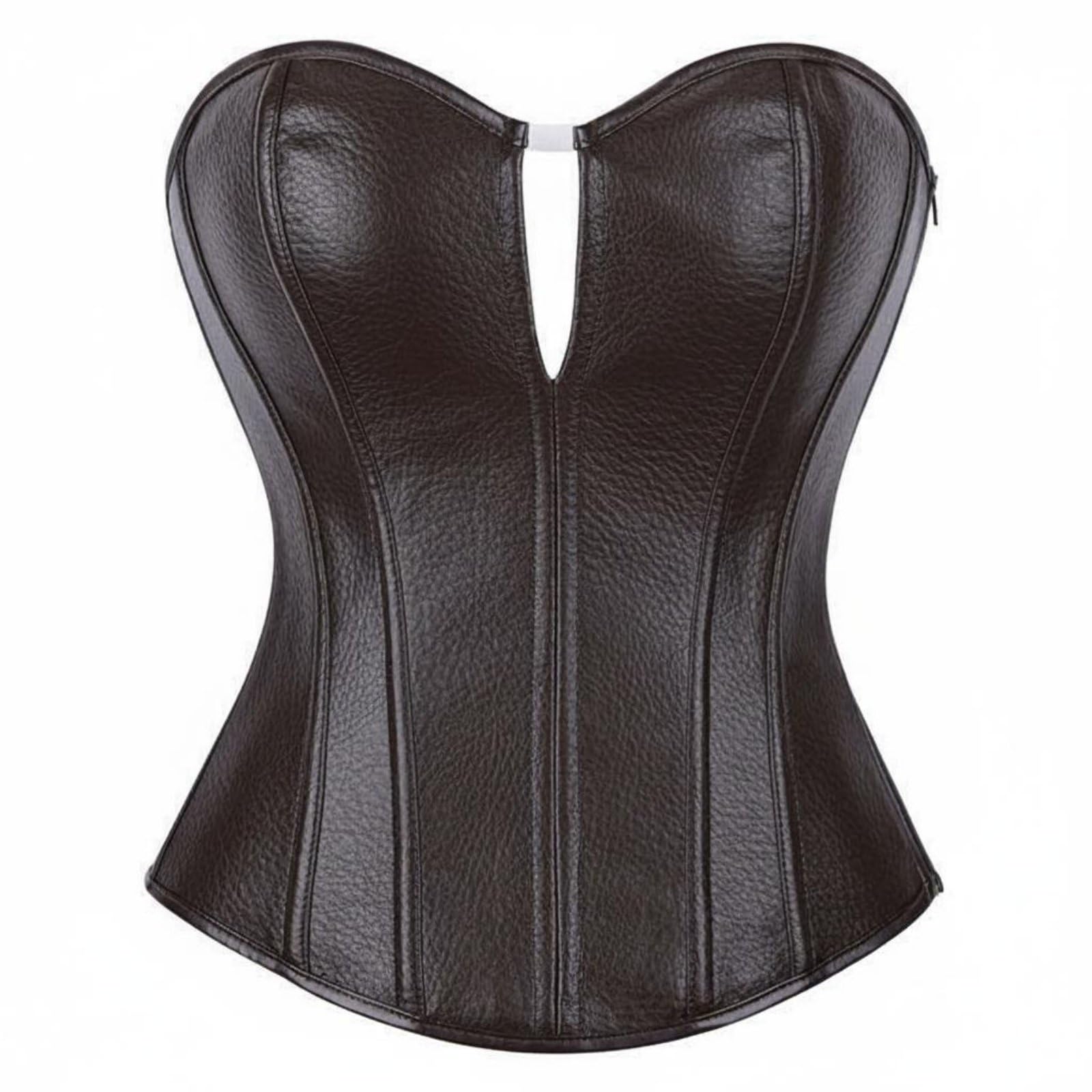 Vintage Aesthetic Zipper Side Leather Bustier Shaping Boned Push up Corset Top Faux Leather Corset for Parties, Clubbing, Costumes, Xs|Home Improvement|Must Have Home Tools|Multipurpose-image-38