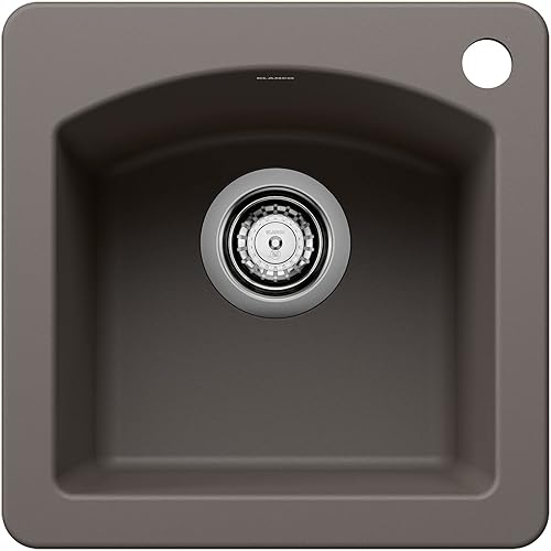 Miniatura 39 de BLANCO 443070 Diamond Silgranit - Fregadero de barra para empotrar o empotrar, color blanco suave