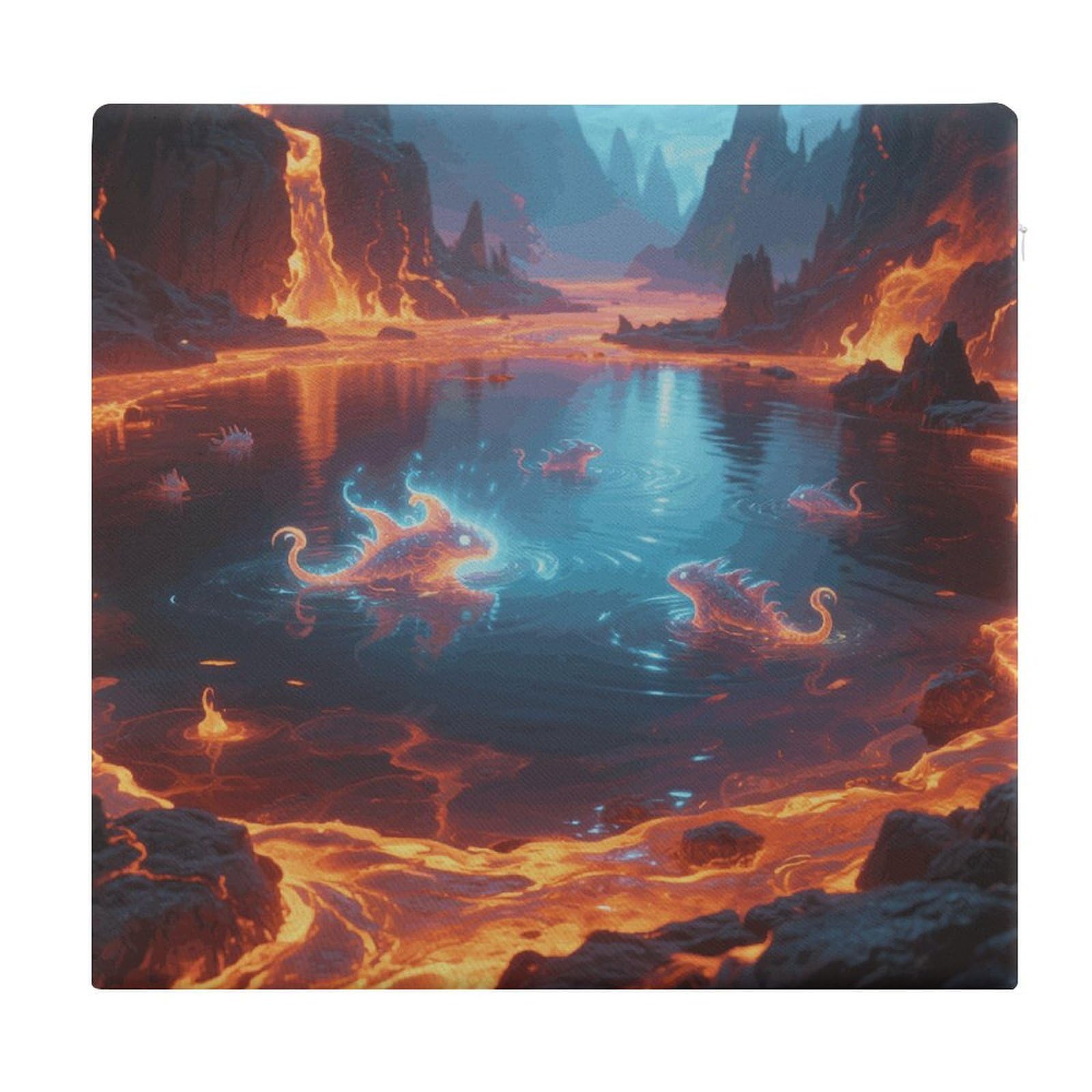 VstaDank Magic Lava Lake Cushions Memory Dining Chairs Cushion Non Slip Car Seat Cushions Indoo Dining Room Square Chair Pads with Zipper and Removable Cover Cushion