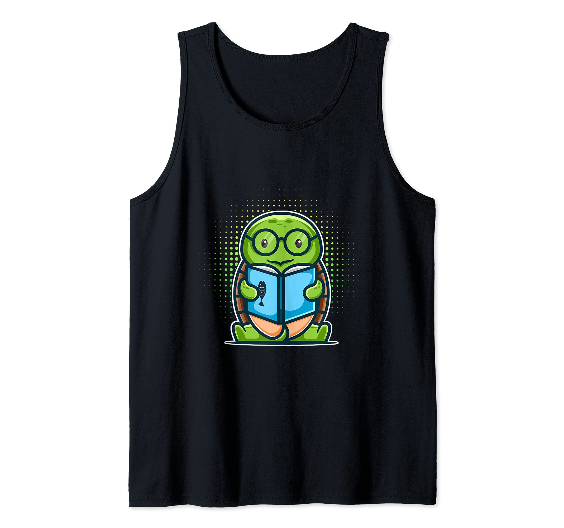 Reading Book Reader Library Shell Reptile Turtles Earth Day Tank Top, Black
