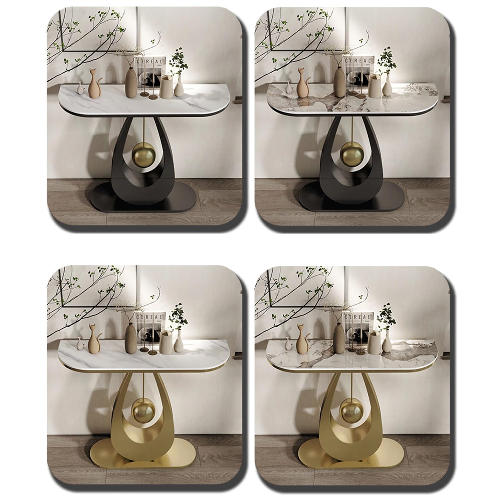 Mesa consola para recibidor, mesa estrecha para recibidor con estantes de almacenamiento, mesa consola con estructura metálica, mesa de entrada rústica para pasillo o sala de estar (Negro A, 80 cm/3